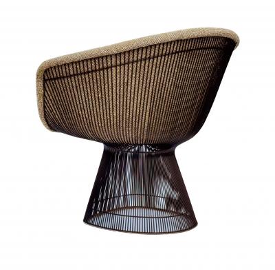 Warren Platner Mid Century Bronze Frame Warren Platner for Knoll Slipper Lounge Chairs