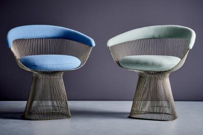 Warren Platner Pair of Wire Chairs by Warren Platner for Knoll