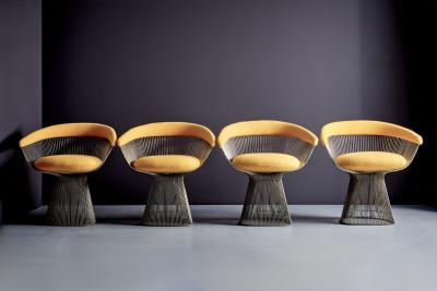 Warren Platner Set of Wire Dining Table and four Chairs by Warren Platner for Knoll