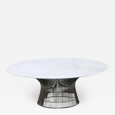 Warren Platner Vintage Warren Platner Carrara Marble Steel Coffee Table for Knoll