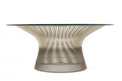 Warren Platner Warren Platner Glass Top Chrome Coffee Table for Knoll