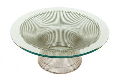 Warren Platner Warren Platner Glass Top Chrome Coffee Table for Knoll