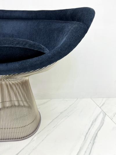 Warren Platner Warren Platner Lounge Chairs in Sapphire Velvet A Pair