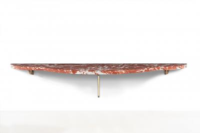 Warren Platner Warren Platner Marble and Brass Wall Mounted Console
