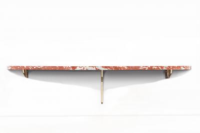 Warren Platner Warren Platner Marble and Brass Wall Mounted Console