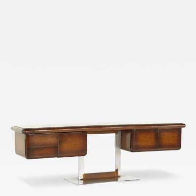 Warren Platner Warren Platner Style Mid Century Marble Walnut and Chrome Credenza