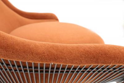 Warren Platner Warren Platner for Knoll Bronze Easy Chair and Ottoman in Alpaca