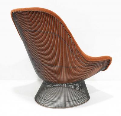 Warren Platner Warren Platner for Knoll Bronze Easy Chair and Ottoman in Alpaca
