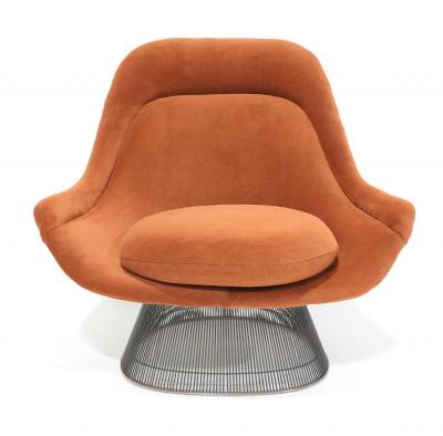 Warren Platner Warren Platner for Knoll Bronze Easy Chair and Ottoman in Alpaca