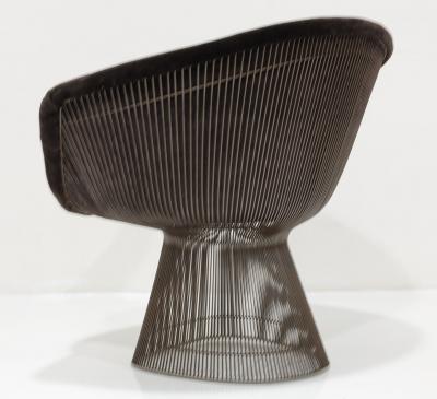 Warren Platner Warren Platner for Knoll Bronze Frame Lounge Chair in Holly Hunt Mohair