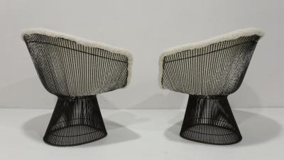 Warren Platner Warren Platner for Knoll Bronze Frame Lounge Chairs in Holly Hunt Teddy