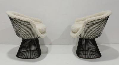 Warren Platner Warren Platner for Knoll Bronze Frame Lounge Chairs in Holly Hunt Teddy