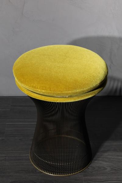 Warren Platner Warren Platner for Knoll Bronze Stool in Mohair