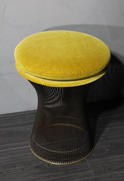 Warren Platner Warren Platner for Knoll Bronze Stool in Mohair
