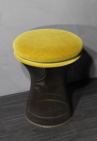 Warren Platner Warren Platner for Knoll Bronze Stool in Mohair