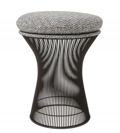 Warren Platner Warren Platner for Knoll Bronze Stool in Textured Boucle