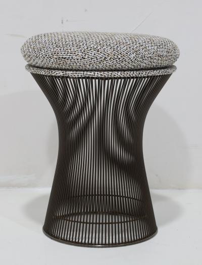 Warren Platner Warren Platner for Knoll Bronze Stool in Textured Boucle