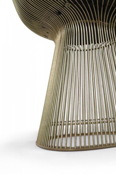 Warren Platner Warren Platner for Knoll Curved Steel and Blue Upholstered Arm Chairs