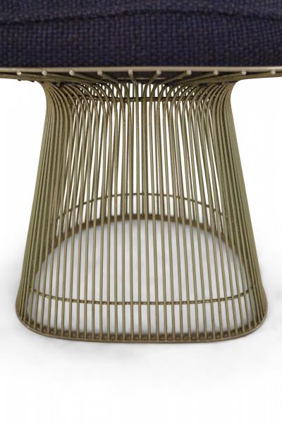 Warren Platner Warren Platner for Knoll Curved Steel and Blue Upholstered Arm Chairs