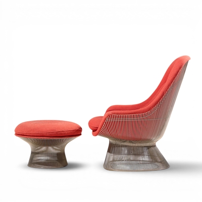 Warren Platner Warren Platner for Knoll Mid Century Easy Lounge Chair and Ottoman