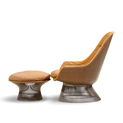 Warren Platner Warren Platner for Knoll Mid Century Easy Lounge Chair and Ottoman
