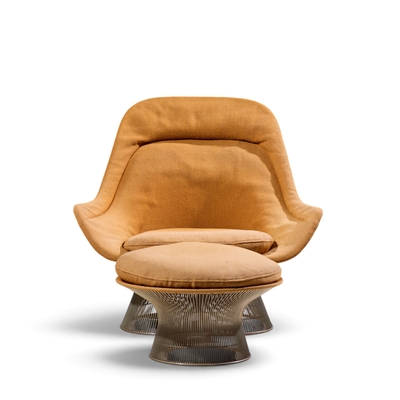 Warren Platner Warren Platner for Knoll Mid Century Easy Lounge Chair and Ottoman