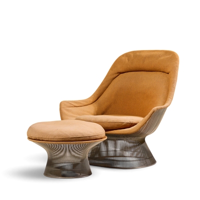 Warren Platner Warren Platner for Knoll Mid Century Easy Lounge Chair and Ottoman