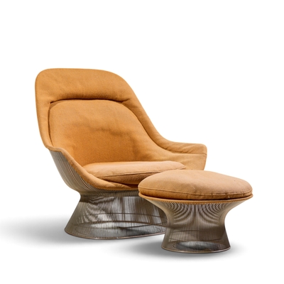Warren Platner Warren Platner for Knoll Mid Century Easy Lounge Chair and Ottoman