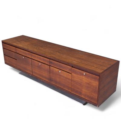 Warren Platner Warren Platner for Lehigh Leopold Mid Century Rosewood Stainless Steel Credenza