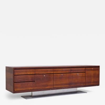Warren Platner Warren Platner for Lehigh Leopold Mid Century Rosewood Stainless Steel Credenza