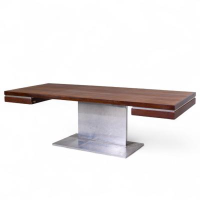 Warren Platner Warren Platner for Lehigh Leopold Mid Century Rosewood and Chrome Executive Desk