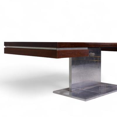 Warren Platner Warren Platner for Lehigh Leopold Mid Century Rosewood and Chrome Executive Desk