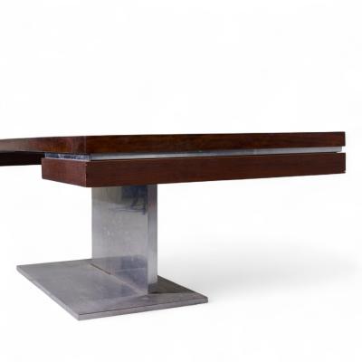 Warren Platner Warren Platner for Lehigh Leopold Mid Century Rosewood and Chrome Executive Desk