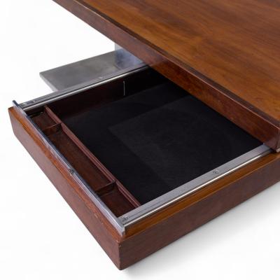 Warren Platner Warren Platner for Lehigh Leopold Mid Century Rosewood and Chrome Executive Desk