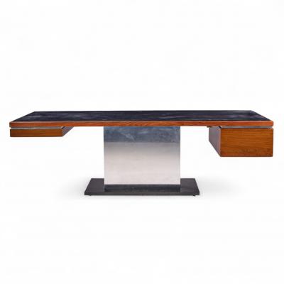 Warren Platner Warren Platner for Lehigh Leopold Rosewood Leather and Granite Executive Desk