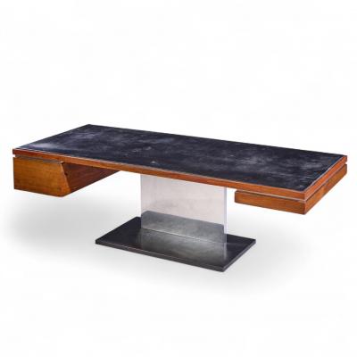 Warren Platner Warren Platner for Lehigh Leopold Rosewood Leather and Granite Executive Desk