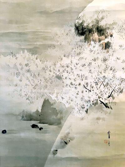 Watanabe Seitei Japanese Ink and Wash Scroll Painting by Watanabe Seitei