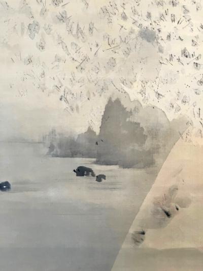 Watanabe Seitei Japanese Ink and Wash Scroll Painting by Watanabe Seitei