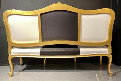 Water Gilt French Settee Sofa or Loveseat One of a Compatible Pair 1930s