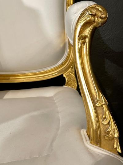 Water Gilt French Settee Sofa or Loveseat One of a Compatible Pair 1930s