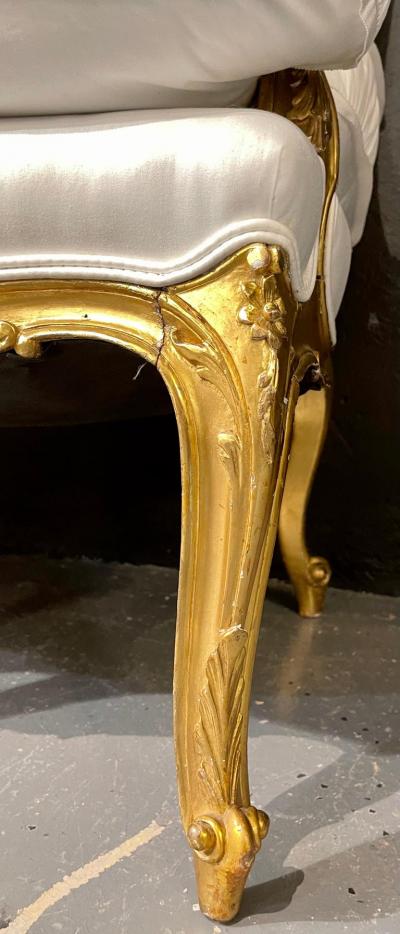 Water Gilt French Settee Sofa or Loveseat One of a Compatible Pair 1930s
