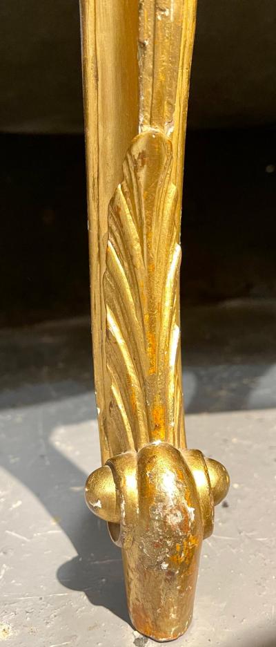 Water Gilt French Settee Sofa or Loveseat One of a Compatible Pair 1930s