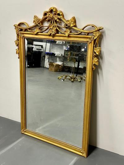 Water Gilt Wood Wall Pier or Console Mirror Carved Regency Style