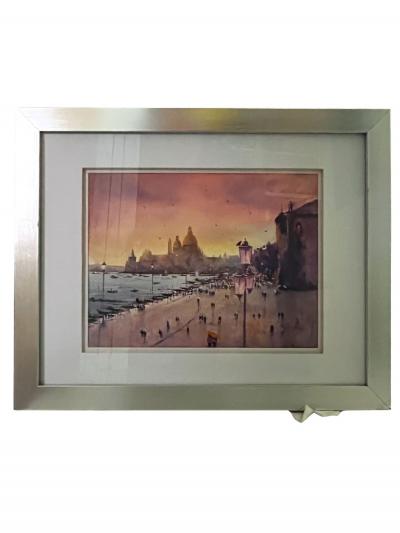 Watercolor Painting of Riva Schiavon Venice