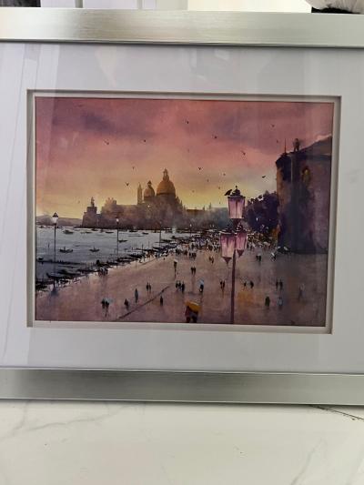 Watercolor Painting of Riva Schiavon Venice