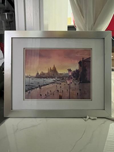 Watercolor Painting of Riva Schiavon Venice