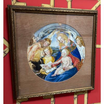 Watercolor Painting of Sandro Botticelli Madonna Del Magnificat