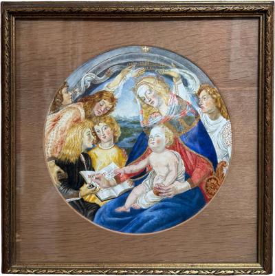 Watercolor Painting of Sandro Botticelli Madonna Del Magnificat