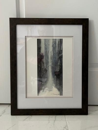 Watercolor Painting of Venetian Canal