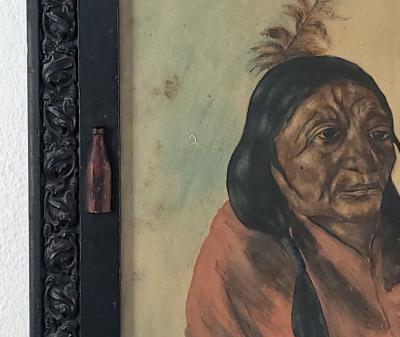 Watercolor Portrait of a Native American U S A circa 1880
